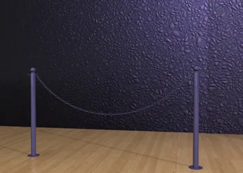Powder Coated Classic Chain Post Floor Mount