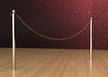 Classic Chain Post in Chrome Floor Socket