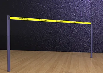 Powder Coated Retractable Double Belt Post Floor Socket