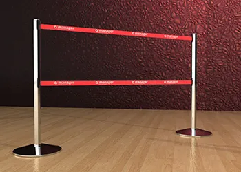 Retractable Double Belt Post in Chrome