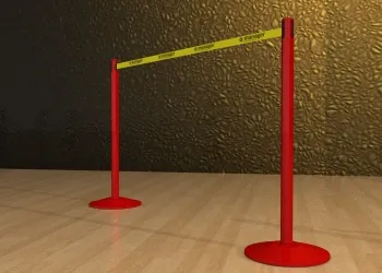 Powder-Coated Retractable Belt Post