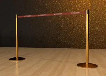 Retractable Belt Post in Gold Finish