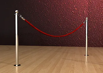 Classic Rope Post in Chrome Floor Mount
