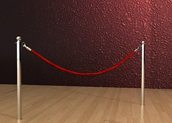 Classic Rope Post in Chrome Floor Socket